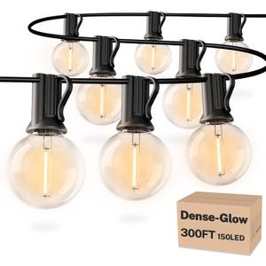 RTTY 300 FT Outdoor String Lights, Patio Light for Outside with 156 Shatterproof LED Globe Bulbs, Waterproof Connectable Dimmable Hanging Lighting for Cafe Bistro Market Backyard Porch, Warm White