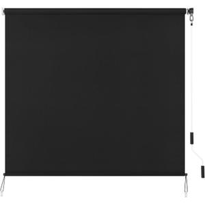 SEEYE Outdoor Sunshade Roller Shades, 4' W x 6' H Cordless Roll Up New Material Blinds Privacy Screen with 90% UV Protection, Exterior Patio Shade Cloth for Backyard Porch Pergola Windows, Black