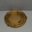 yarlung 3 Pack Gold Cake Stands, 8/10/12 Inch Metal Cupcake Display Stands Dessert Trays, Table Decoration Cookies Serving Plates for Wedding, Birthday, Party, 3 Sizes