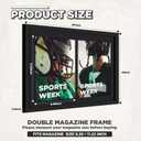 Qunclay 1 Pcs 14x20 Inch Double Magazine Frame Displays Two 8x11 Inch Magazines Picture Frame with Installed Hangers and Core Matting Plastic Frames for Certificate Collages Weddings Photo (Black Mat)