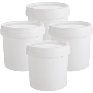 AKOLAFE 4 Pack Small Paint Bucket for Painting Pint Touch Up Paint Containers with Lids Empty Paint Cans Plastic Paint Storage Containers 1/2 Quart Paint Cans Hand Held Paint Pail for Leftover Paint