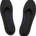 Women's Ballet Flat Dressy Casual Knit Shoes Round Toe Women Mesh Flats (12, Black)