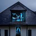 Holographic Rear Projection Screen Video: Outdoor Projection Screens 60" x 106" projectors Halloween Videos for Hang Mounting Backyard Movie Night