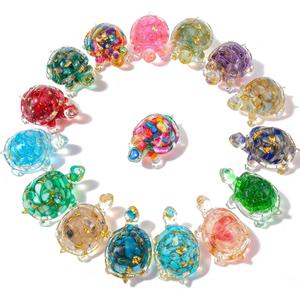 16 PCS Mini Crystal Turtle Figurine Handmade Sea Turtle Animal Figurine Healing Resin Decor Art Animal Statues for Home Office Birthday Party Gift Party Favors