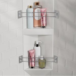 RV Shower Corner Storage Bar, 7.9-13.7 inches RV Bathroom Travel Trailer Storage Organization Coner Bar, Stainless Steel RV Shower Corner Shelf Rod in Camper Must Haves Accessories (2 Pack)