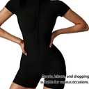 Women Bodysuit Zip Tummy Control Yoga Workout Work Out Gym Set for Athletic Rompers Romper Leotards One Piece Outfit Sexy. L Size