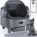 Automatic Cat Litter Box, Electric Large Open-Top Self Cleaning Litter Box for Multiple Cats, Smart APP Control, Multiple Safety Sensors, 1 Rolls Bags & 1 Mat, Arenero para Gatos Autolimpiable (Grey)