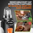 Whisper Quiet Dog Nail Grinder with 4 LED Lights, Safe & Stress-Free for Sensitive Dogs Cats of All Breeds & Sizes, 3 Grinding Bits, 3-Speed, Pet Nail Trimmers, Rechargeable Painless Grooming Kit