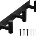 VAEHOLD Black Hat and Coat Wall Mount Rack - 3 Hooks for Robes, Bags, Keys, and Towels - Bathroom Towel Hanger Organizer (1 Pack)
