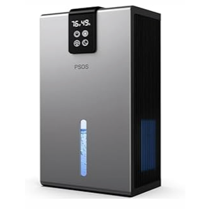 PSOS Dehumidifier, Dehumidifiers for Home, 98 OZ Water Tank, (1000 sq.ft) Quiet Dehumidifier for Basement Bathroom Bedroom with Humidity Display, Auto Shut Off, Relaxing 7 Color Ambient Light(Gray)