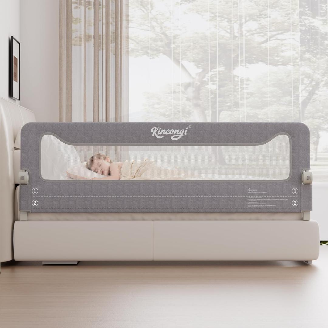 Bed Rail for Toddlers, 71 Inch Swing Down Toddler Bed Rails, 71"L x 24"H