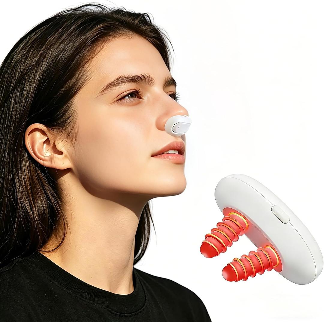 Red Light Therapy for Nose,LED Nasal Device for Dry Nose &Sinus Comfort, USB Rechargeable Light Therapy for Nasal Support, Portable Design for Office, Home and Travel Use,Matte White