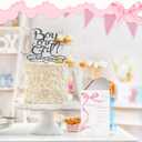 Lincia 50 Pcs Coquette Baby Shower Prediction and Advice Cards Pink Bow Prediction Wishes for Baby Shower Games Activity Gender Reveal Party Supplies Mom Dad Party Decorations