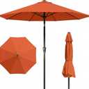 9FT Patio Umbrella Outdoor Table Umbrella w/Push Button Tilt and Crank, 8 Sturdy Ribs, UV Resistant Waterproof Market Umbrella for Pool, Deck, Backyard, Garden, Terracotta