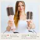 Travel Blow Dryer Brush in one, Dual Voltage 110V-240V Mini Hot Air Brush, Hair Trends Nano Titanium 2 Inch One Step Hair Dryer and Styler Volumizer Oval Shape