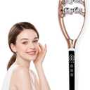 SZMDLX Microcurrent Facial Massager with LCD Screen, Electric Face Roller for Lifting & Toning, EMS Skin Tightening Device for Puffiness & Fine Lines, USB Rechargeable V-Shape Tool (White+gold)