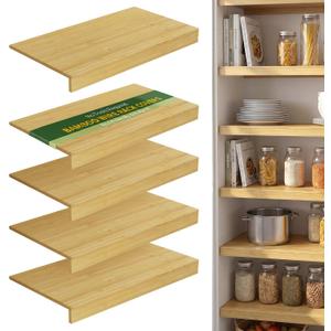 Wire Shelf Covers, Bamboo Wire Rack Covers (5PCS, 24" W x 16" D) Natural