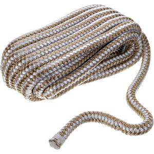 Seachoice Double-Braid Nylon Dock Line (1/2" x 25', Gold/White)