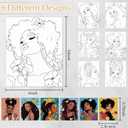Ctosree 6 Pack Pre Drawn Canvas for Painting Pre Printed Canvas Kit 8 x 10 Inch Stretched Cotton Paint and Sip Set for Adults Couple Party Date Night(Sunshine Girl)