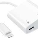 Apple MFi Certified Lightning to Ethernet Adapter - 2 in 1 RJ45 Ethernet LAN Network Adapter with Charge Port for iPhone/iPad/iPod, Plug and Play, Supports 100Mbps Network (White)
