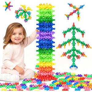 400 Pieces Building Blocks Kids STEM Toys Educational Discs Sets Interlocking Solid Plastic for Preschool Boys and Girls Aged 3+, Birthday for Boys Girls 3-5