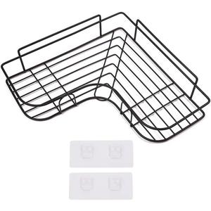 2 Pack Adhesive Corner Shower Caddy, Bathroom Shelf, Shower Organiser, Bathroom Shelf Shampoo Rack Organiser No Drill Holes Required/Black