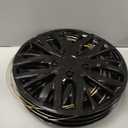 17 Inch Gloss Black Sporty 10-Spoke Design Universal Wheel Covers Hubcaps for Steel Wheels, Set of 4, Patented Adjustable Snap-On Design, Tool-Free Install