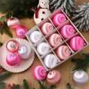 Hungdao 18 Pcs Easter Satin Balls 3.15 Inch Easter Silk Ball Ornaments Shatterproof Pastel Candy Green Candyland Satin Silk Tree Hanging Decor forTree Wreath Garland Holiday Party(Pastel Pink)