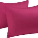 uxcell Pillowcases Weave from 100% Egyptian Cotton, Breathable Soft Pillow Cases with Zipper Closure, 2 Pcs Fuchsia Pillow Covers Standard Size - 20"x26"