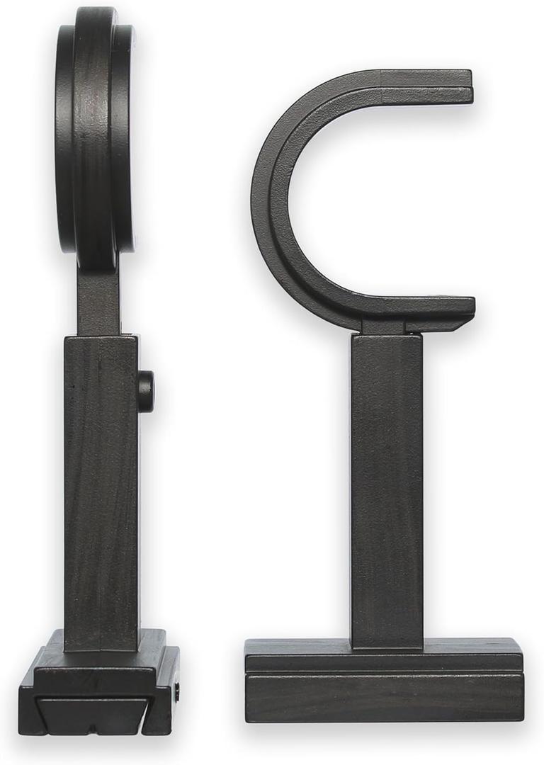 BlastHome Luxury Adjustable Curtain Rod Brackets  Premium Quality Heavy Metal Replacement Accessory  Signature Collection, Set of Two  Fits Up to 1 1/4" Diameter Curtain Rods  Brushed Dark Brown
