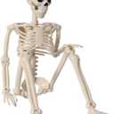 36" Skeleton Halloween Decor, 3FT Realistic Full Body Movable Posable Joints Skeleton, Creepy Halloween Plastic Human Bones for Party Decor Lawn Haunted House Graveyard