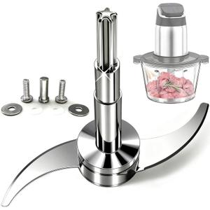 All Stainless Steel Chopping Blade, Plastic-Free & Self-Adjustable Height Chopper Compatible with Ganiza, BUMET, SPZTJK, Syvio, Homeasy and More 8 Cup/2L Food Processors, Safer Baby Food Making