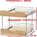 Sikarou Pull Out Cabinet Organizer,Heavy-Duty Slide Out Shelf, Wood and Wire Basket, Pull Out Drawer for for Kitchen Under Sink Space, Pantry, Bathroom, 2 Tie 11 * 21 in