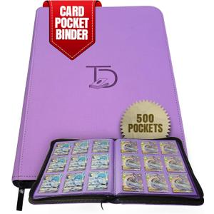 TopDeck 500 Card Binder Pro, Purple, Leather, Nostalgic Elegance