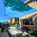 SUNLAX Sun Shade Sail 14' x 14' x 14' Turquoise Blue Triangle Canopy Sail Shade Cover UV Block Permeable Sunshade Outdoor for Patio Backyard (We Make Custom Size)