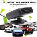 12v 200W Car Heater, Portable Car Heater and Defroster, Windshield Defogger, 12 Volt That Plugs Into Cigarette Lighter (Black)