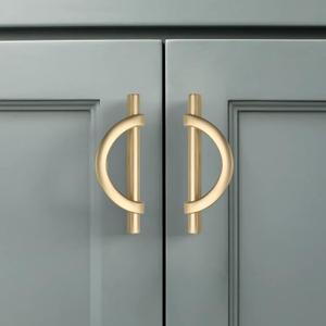 Amerdeco 10 Pack Brushed Gold Cabinet Pulls 3.75 Inch(96MM) Hole Centers Kitchen Cabinet Handles Hardware Kitchen Handles for Cabinets Cupboard Handles Drawer Pulls