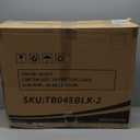 Foldable Patio Side Table Set of 2 with Tempered Glass Top 18" Folding Outdoor Side Tables Set of 2 Small Glass Patio End Tables for Porch Yard Balcony Deck Lawn Dining Garden (Black)