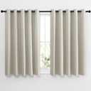NICETOWN Blackout Natural Curtains for Bedroom - Window Treatment Thermal Insulated Grommet Drapes Room Darkening Energy Saving Sound Reducing for Basement, 2 Panels, W66 x L54