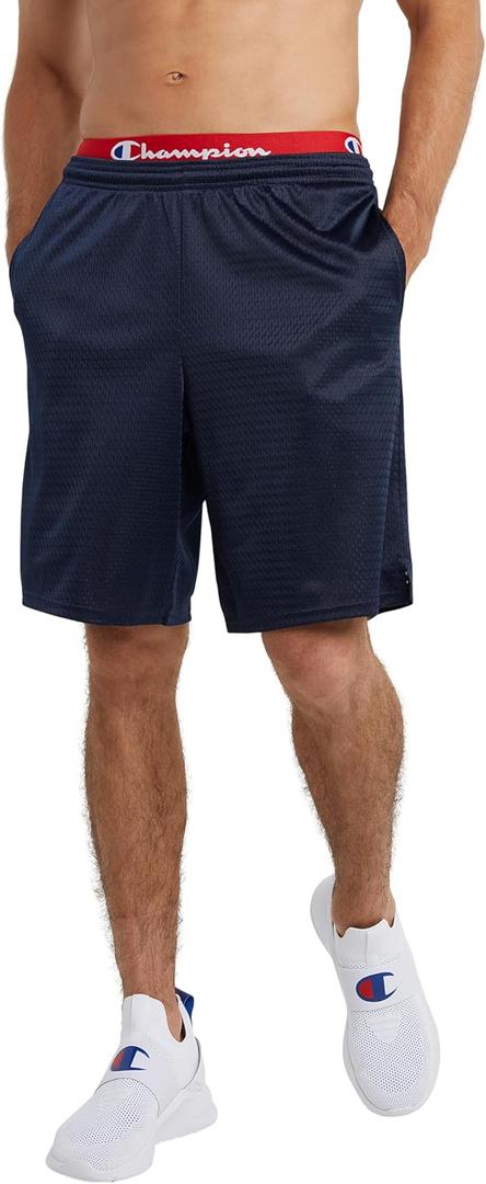 Champion mens 9" Shorts, Mesh Shorts, 9", Mesh Basketball Shorts, Mesh Gym running shorts, Black-407q88, XX-Large US
