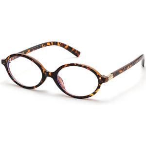 ViewJoy Retro Oval Blue Light Glasses for Women Fashion Computer Glasses Bluelight Blocking Eyewear Vintage Frame (Tortoise Shell)