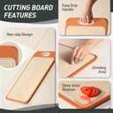 2 in 1 Stainless Steel Cutting Board with Handle Chopping Eating Grilling Biard Cutboard Biard Chtting Cuttingboards Voard Oard Bord Dishwasher Safe 16 x 11 Baords Baord Veg Utting Ultimate (Morandi Orange)