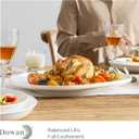 DOWAN Large Serving Platter, 16"/14"/12" Porcelain Platters for Entertaining Wedding Party, White Oval Plates Set of 3, Serving Dishes for Serving Food, Housewarming Gifts