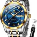 OLEVS Watch for Men Business Diamond Easy Read Men's Wristwatches Analog Luxury Date Stainless Steel Waterproof Luminous Dress Mens Watches