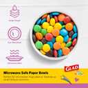 Glad for Kids Unicorns Paper Snack Bowls, Disposable Paper Bowls for Kids Snacks and Parties, Sturdy Microwave Safe Bowls for Everyday Use and Easy Cleanup, 12 Oz, 20 Count (Multicolor)
