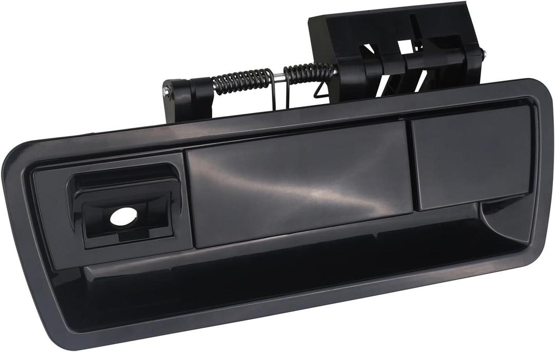 Osompar Rear Liftgate Exterior Door Handle Compatible with 2004-2015 Nissan Armada Replaces 90606-ZZ90E 90606-ZQ78A Tailgate Handle Black (With Camera Hole)