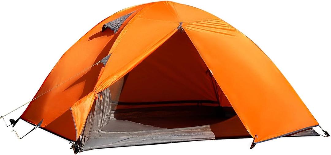 Tree Fox Camping Tent 2 Person Waterproof Portable Instant Tent with 1-Minute Setup Lightweight Tent Suitable for Camping Beach Outdoor Travel Backyard (Orange)