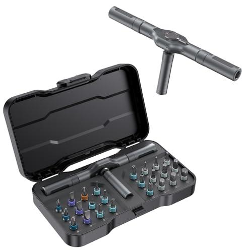 DYLIFE 24 in 1 Magnetic Screwdriver Set, DIY Ratchet Mini Removable Self-Assembly Precision Screwdriver Tool Kit, Magnetic DIY Precision Tool Kit with Variety Head Styles for PC/Mobile/Watch/Bicycle