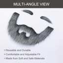 2 x Fake Beard and Self Adhesive Eyebrows Fake Mustache Novelty Costume Facial Hair for Cosplay Halloween Party (Grey)