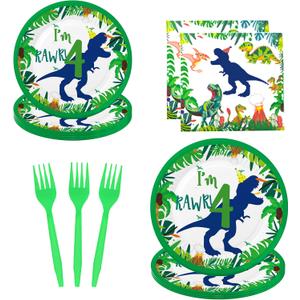 4th Dinosaur Birthday Party Decorations - Roar Im 4 Dinosaur Party Decorations